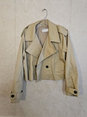ASOS Beige Cropped Trench Raincoat